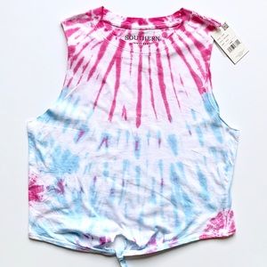 New Tye Dye Sleeveless Cropped T-Shirt